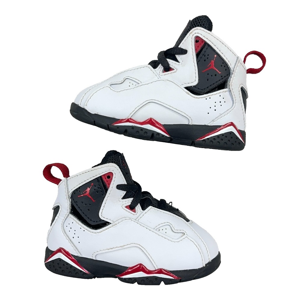 Jordan True Flight 343797-100 Toddler White/Black-Varsity Red Size 5C